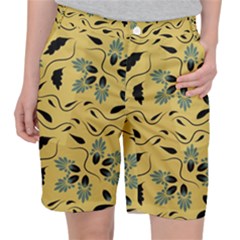 Folk Flowers Print Floral Pattern Ethnic Art Pocket Shorts by Eskimos