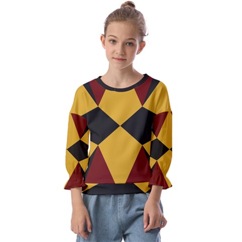 Abstract Pattern Geometric Backgrounds   Kids  Cuff Sleeve Top by Eskimos