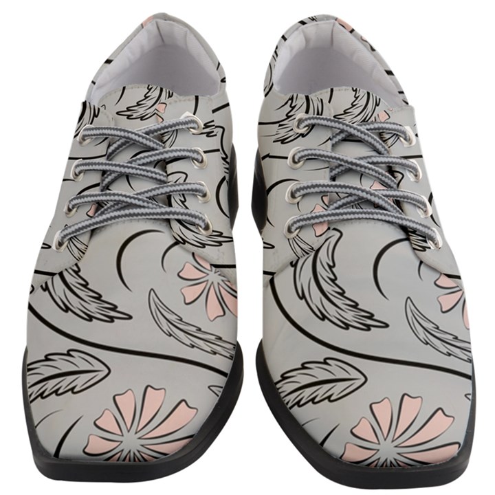 Folk flowers print Floral pattern Ethnic art Women Heeled Oxford Shoes
