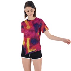 Requiem  Of The Glowing  Stars Asymmetrical Short Sleeve Sports Tee