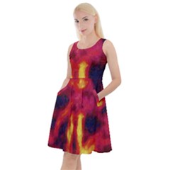 Requiem  Of The Glowing  Stars Knee Length Skater Dress With Pockets by DimitriosArt
