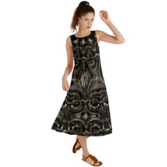 Charcoal Mandala Summer Maxi Dress by MRNStudios