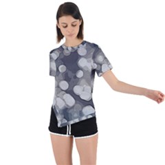 Gray Circles Of Light Asymmetrical Short Sleeve Sports Tee by DimitriosArt