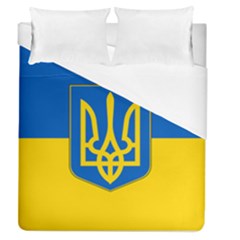 Flag Of Ukraine Coat Of Arms Duvet Cover (queen Size) by abbeyz71