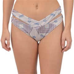 Abstract Pattern Geometric Backgrounds   Double Strap Halter Bikini Bottom by Eskimos