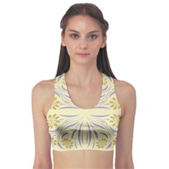 Folk Flowers Print Floral Pattern Ethnic Art Sports Bra by Eskimos