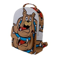 Bulldog-cartoon-illustration-11650862 Flap Pocket Backpack (large) by jellybeansanddinosaurs