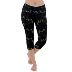 Exotic Snow Drop Flowers In A Loveable Style Lightweight Velour Capri Yoga Leggings by pepitasart