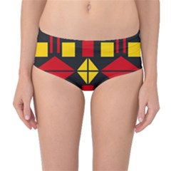 Abstract Pattern Geometric Backgrounds   Mid-waist Bikini Bottoms