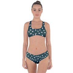 Leaves Pattern Criss Cross Bikini Set