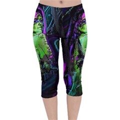 Effects Infestation Ii Velvet Capri Leggings  by MRNStudios