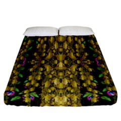 Fanciful Fantasy Flower Forest Fitted Sheet (california King Size) by pepitasart