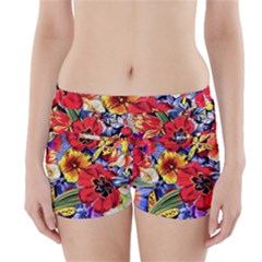 Flower Pattern Boyleg Bikini Wrap Bottoms by CoshaArt