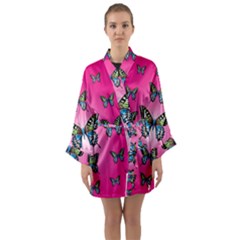 Butterfly Long Sleeve Satin Kimono by Dutashop