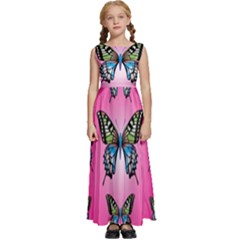 Butterfly Kids  Satin Sleeveless Maxi Dress by Dutashop
