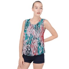 Colorful Spotted Reptilian Coral Bubble Hem Chiffon Tank Top by MickiRedd