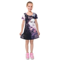 Sakura Girl Kids  Short Sleeve Velvet Dress by MRNStudios