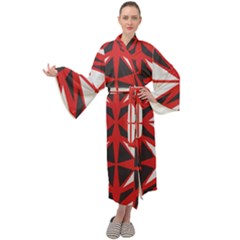 Abstract Pattern Geometric Backgrounds   Maxi Velour Kimono by Eskimos