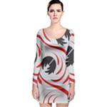 Folk flowers print Floral pattern Ethnic art Long Sleeve Bodycon Dress