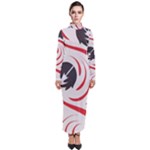 Folk flowers print Floral pattern Ethnic art Turtleneck Maxi Dress