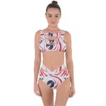 Folk flowers print Floral pattern Ethnic art Bandaged Up Bikini Set 