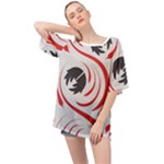 Folk flowers print Floral pattern Ethnic art Oversized Chiffon Top