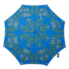 Floral Folk Damask Pattern  Hook Handle Umbrellas (medium) by Eskimos