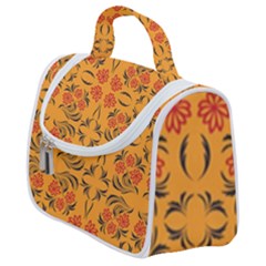 Floral Folk Damask Pattern  Satchel Handbag by Eskimos