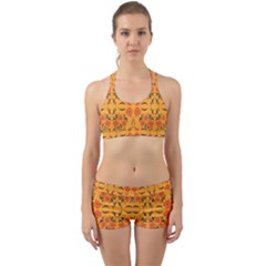 Floral Folk Damask Pattern  Back Web Gym Set by Eskimos