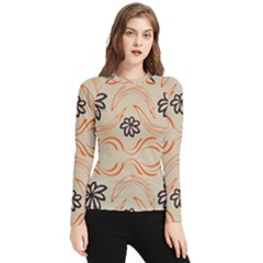 Folk Flowers Print Floral Pattern Ethnic Art Women s Long Sleeve Rash Guard by Eskimos