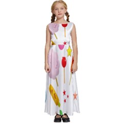 Summer-fair-food-goldfish Copy Copy Kids  Satin Sleeveless Maxi Dress