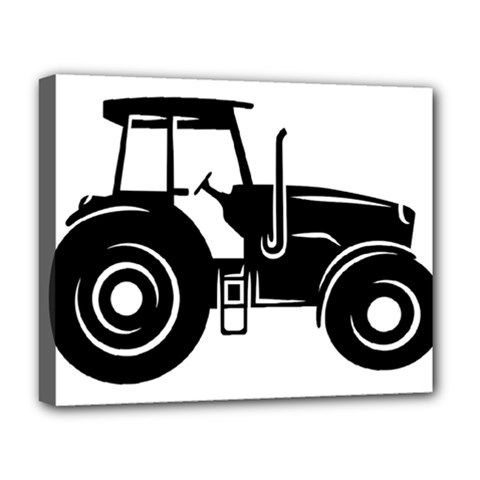 Black-farm-tractor-cut Deluxe Canvas 20  X 16  (stretched)