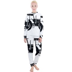 Black-farm-tractor-cut Women s Lounge Set