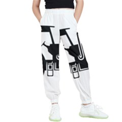 Black-farm-tractor-cut Kids  Elastic Waist Pants