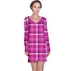 Pink Tartan-9 Long Sleeve Nightdress