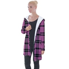 Pink Tartan 3 Longline Hooded Cardigan by tartantotartanspink