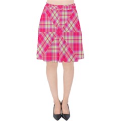 Pink Tartan-10 Velvet High Waist Skirt by tartantotartanspink