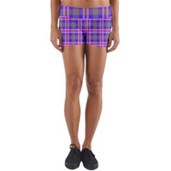 Tartan Purple Yoga Shorts by tartantotartanspink