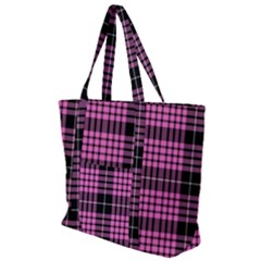 Pink Tartan 3 Zip Up Canvas Bag by tartantotartanspink2