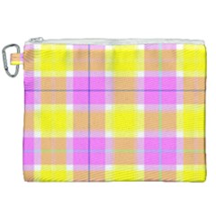 Pink Tartan-8 Canvas Cosmetic Bag (xxl) by tartantotartanspink2