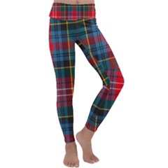 Caledonia Modern Tartan Kids  Lightweight Velour Classic Yoga Leggings by tartantotartansred