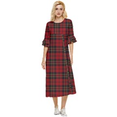 Brodie Clan Tartan Double Cuff Midi Dress by tartantotartansred