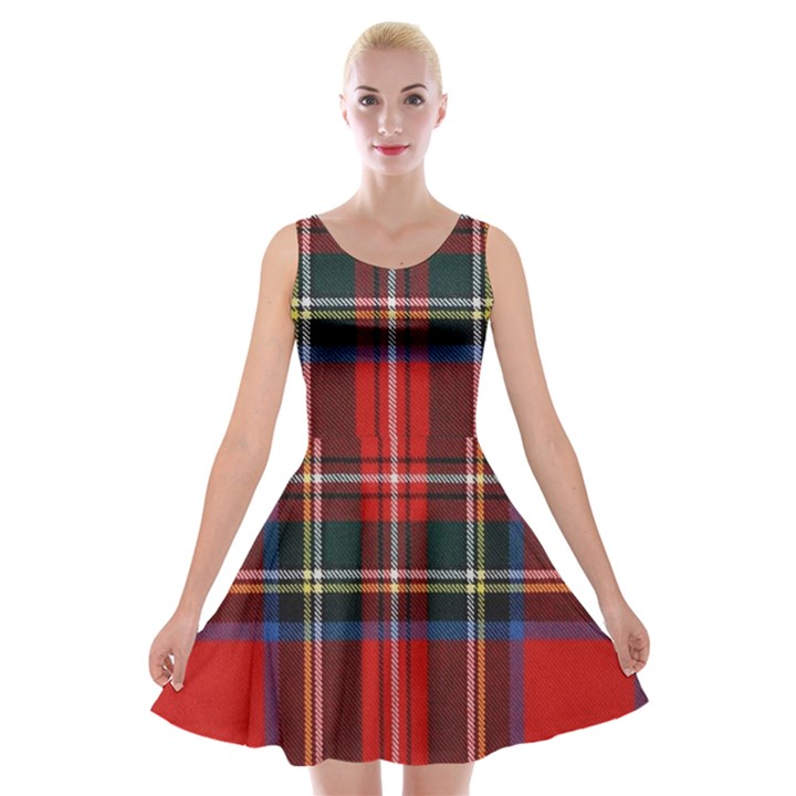 Stewart Royal Modern Tartan Velvet Skater Dress