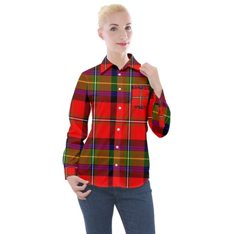 Boyd Tartan Women s Long Sleeve Pocket Shirt by tartantotartansreddesign