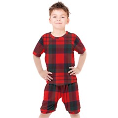 Macduff Modern Tartan 2 Kids  Tee And Shorts Set by tartantotartansallreddesigns