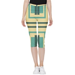 Abstract Pattern Geometric Backgrounds   Inside Out Lightweight Velour Capri Leggings  by Eskimos