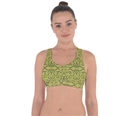 Floral Folk Damask Pattern Fantasy Flowers  Cross String Back Sports Bra by Eskimos