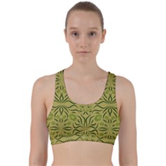 Floral Folk Damask Pattern Fantasy Flowers  Back Weave Sports Bra by Eskimos