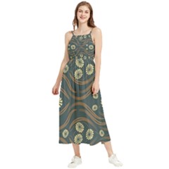 Folk Flowers Print Floral Pattern Ethnic Art Boho Sleeveless Summer Dress