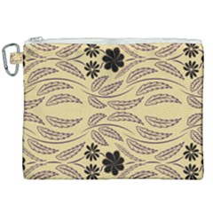 Folk Flowers Print Floral Pattern Ethnic Art Canvas Cosmetic Bag (xxl)